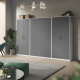 SMARTBett Wohnwand Set mit Schrankbett Standard 140x200 Vertikal + 2 x100-Schränke Weiß/Anthrazit