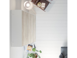SMARTBett wall unit set with wall bed standard 140x200 vertical+ 2x100 cupboards in different colors White/ Oak Sonoma