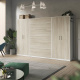 SMARTBett wall unit set with wall bed standard 140x200 vertical+ 2x100 cupboards in different colors White/ Oak Sonoma