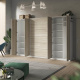 SMARTBett wall unit set with wall bed standard 140x200 vertical+ 2x100 cupboards in different colors White/ Oak Sonoma