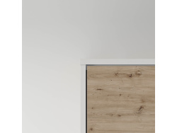 SMARTBett wall unit set with wall bed standard 140x200 vertical+ 2x100 cupboards in different colors White/ Wild oak