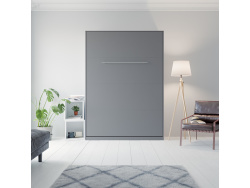 SMARTBett Wohnwand Set mit Schrankbett Standard 140x200 Vertikal + 2 x100-Schränke Anthrazit/Anthrazit