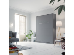 SMARTBett Wohnwand Set mit Schrankbett Standard 140x200 Vertikal + 2 x100-Schränke Anthrazit/Anthrazit