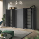 SMARTBett Wohnwand Set mit Schrankbett Standard 140x200 Vertikal + 2 x100-Schränke Anthrazit/Anthrazit