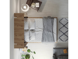SMARTBett wall unit set with wall bed standard 140x200 vertical+ 2x100 cupboards in different colors Wild oak/ Wild oak