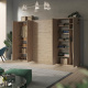 SMARTBett wall unit set with wall bed standard 140x200 vertical+ 2x100 cupboards in different colors Wild oak/ Wild oak