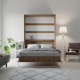 SMARTBett wall unit set with wall bed standard 140x200 vertical+ 2x100 cupboards in different colors Wild oak/ Wild oak