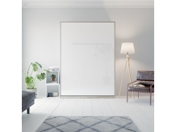 SMARTBett wall unit set with wall bed standard 140x200 vertical+ 2x100 cupboards in different colors Oak Sonoma/ White high gloss