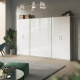 SMARTBett wall unit set with wall bed standard 140x200 vertical+ 2x100 cupboards in different colors Oak Sonoma/ White high gloss