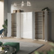 SMARTBett wall unit set with wall bed standard 140x200 vertical+ 2x100 cupboards in different colors Oak Sonoma/ White high gloss