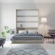 SMARTBett wall unit set with wall bed standard 140x200 vertical+ 2x100 cupboards in different colors Oak Sonoma/ White high gloss