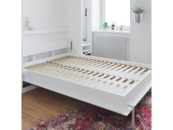 SMARTBett Classic 140x200cm Vertical White | Murphy Bed, Folding Wall Bed, Fold Down Bed, Fold-Away Bed, Foldable Bed,