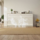 SMARTBett Schrankbett Standard 90x200 Horizontal Beton/Weiss Hochglanz mit Gasdruckfedern
