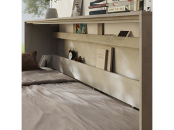 SMARTBett Murphy Bed Standard 90x200cm Horizontal Concrete/Anhracite with Gas Springs