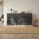 SMARTBett Schrankbett Standard 90x200 Horizontal Beton/Anthrazit Hochglanz mit Gasdruckfedern