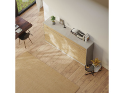 SMARTBett Murphy Bed Standard 90x200cm Horizontal Concrete/White Oak with Gas Springs