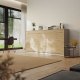 SMARTBett Murphy Bed Standard 90x200cm Horizontal Concrete/White Oak with Gas Springs