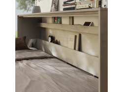 SMARTBett Murphy Bed Standard 90x200cm Horizontal Concrete/Oak Sonoma with Gas Springs