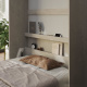 SMARTBett Murphy Bed Standard 120x200cm Vertical Concrete/White with Gas Springs