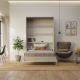 SMARTBett Murphy Bed Standard 120x200cm Vertical Concrete/White with Gas Springs