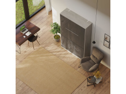 SMARTBett Schrankbett Standard 120x200 Vertikal Beton/Anthrazit Hochglanz mit Gasdruckfedern