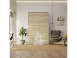 SMARTBett Murphy Bed Standard 120x200cm Vertical Concrete/Oak Sonoma with Gas Springs