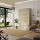SMARTBett Murphy Bed Standard 120x200cm Vertical Concrete/Oak Sonoma with Gas Springs