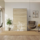 SMARTBett Murphy Bed Standard 120x200cm Vertical Concrete/Oak Sonoma with Gas Springs