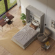 SMARTBett Murphy Bed Standard 120x200cm Vertical Concrete/Oak Sonoma with Gas Springs