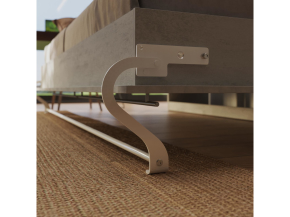 SMARTBett Murphy Bed Standard 120x200cm Horizontal Concrete/Concrete with Gas Springs