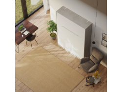 SMARTBett Schrankbett Standard 140x200 Vertikal Beton/Weiss mit Gasdruckfedern