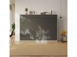 SMARTBett Schrankbett Standard 140x200 Horizontal Beton/Anthrazit mit Gasdruckfedern