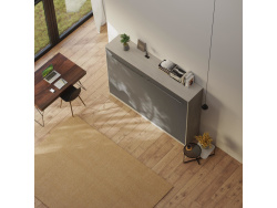SMARTBett Schrankbett Standard 140x200 Horizontal Beton/Anthrazit mit Gasdruckfedern