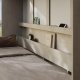 Aktion Neu!!! SMARTBett Schrankbett Standard Komfort 140x200 Horizontal Beton/Beton mit Gasdruckfedern
