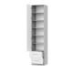 SMARTBett Schrank Kleiderschrank 50cm Beton/Weiss Hochglanz