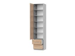 SMARTBett Schrank Kleiderschrank 50cm Beton/Wildeiche