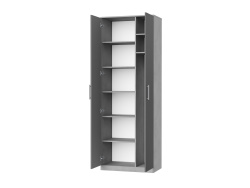 SMARTBett cabinet wardrobe 80cm 2 doors concrete / anthracite
