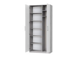 SMARTBett Schrank Kleiderschrank Aktenschrank 100cm 2-türig Beton/Weiss