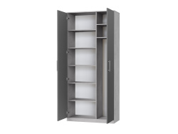 SMARTBett cabinet wardrobe filing cabinet 100cm 2 doors Concrete/Anhracite