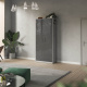 SMARTBETT Schrank Kleiderschrank Aktenschrank 100cm 2-türig in Beton/Anthrazit Hochglanzfront