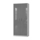 SMARTBett Schrank Kleiderschrank Aktenschrank 100cm 2-türig Beton/Anthrazit Hochglanz