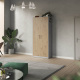 SMARTBett Schrank Kleiderschrank Garderobe Aktenschrank 100cm 2-türig Beton/Wildeiche