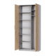 SMARTBett cabinet wardrobe filing cabinet 100cm 2-door Concrete/Wild oak