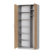 SMARTBett Schrank Kleiderschrank Aktenschrank 100cm 2-türig Beton/Wildeiche