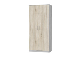 SMARTBett cabinet wardrobe wardrobe filing cabinet 100cm 2-door concrete/oak Sonoma