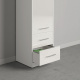 SMARTBett Schrank Kleiderschrank 1-türig zum 160-Schrankbett in Weiß/Weiß Hochglanz