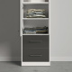 SMARTBett wardrobe wardrobe 50cm for the 160 wall bed in white/anthracite high gloss