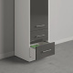 SMARTBett wardrobe wardrobe 50cm for the 160 wall bed in white/anthracite high gloss