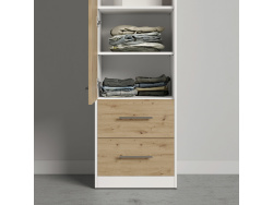 SMARTBett wardrobe 50cm for the 160 wall bed in white/wild oak