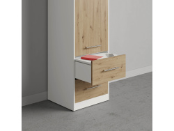 SMARTBett wardrobe 50cm for the 160 wall bed in white/wild oak